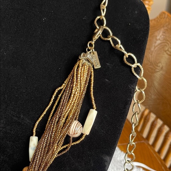 Chico's Gold and Brown Multi-Strand Necklace - Picture 2 of 7